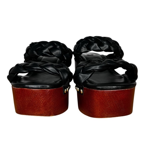 Steve Madden Maren Wedge Faux Leather and Wood Sandal NWT Size 8.5 - Picture 7 of 11